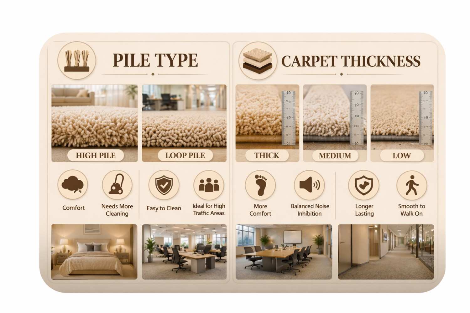 Carpet types and thickness guide in Dubai