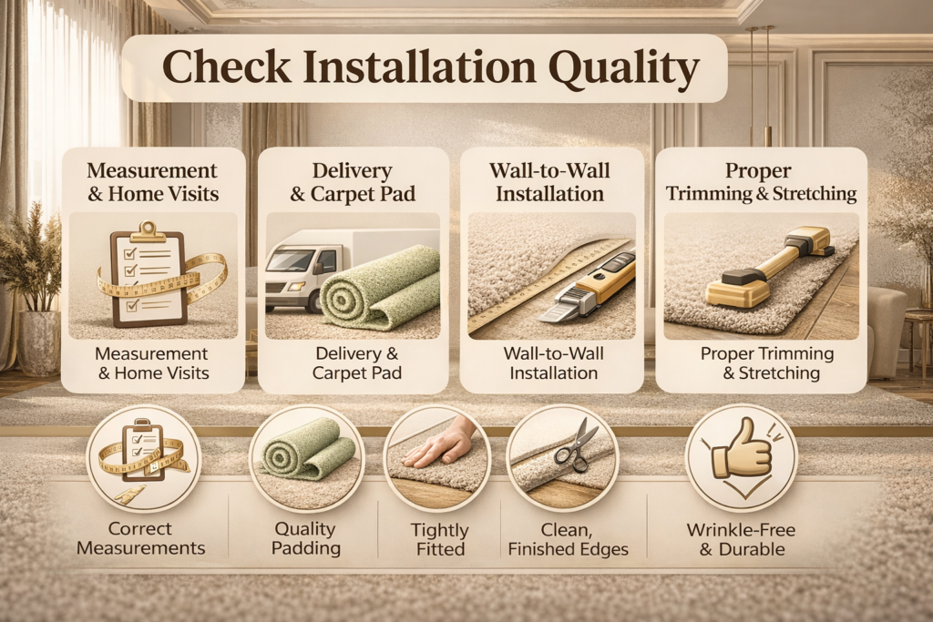 Check carpet installation quality in Dubai